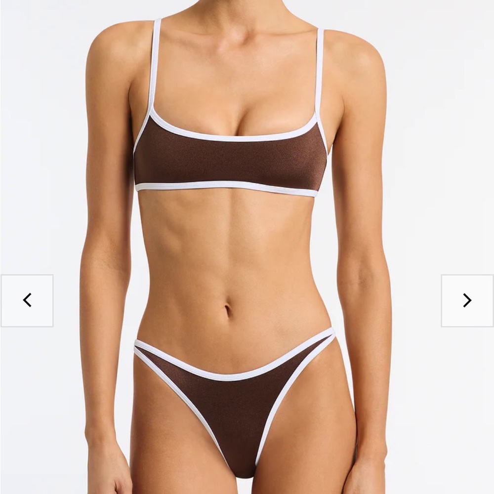 Triangl Swimwear Brown and White Bikini
